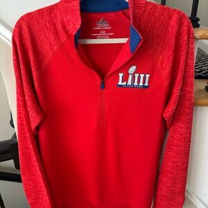 Majestic Super Bowl LIII Quarter‑Zip Pullover • Red • Women’s L
